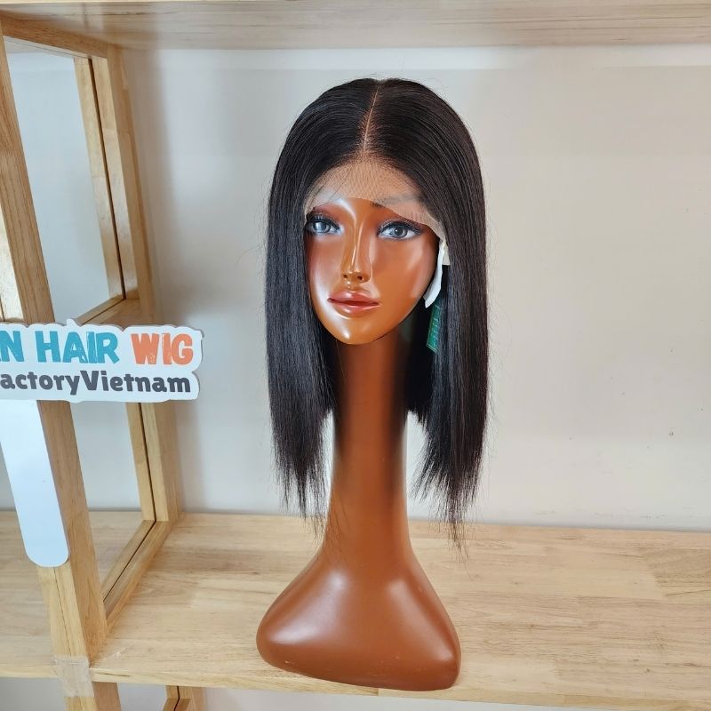 14-inch straight bob lace front wig