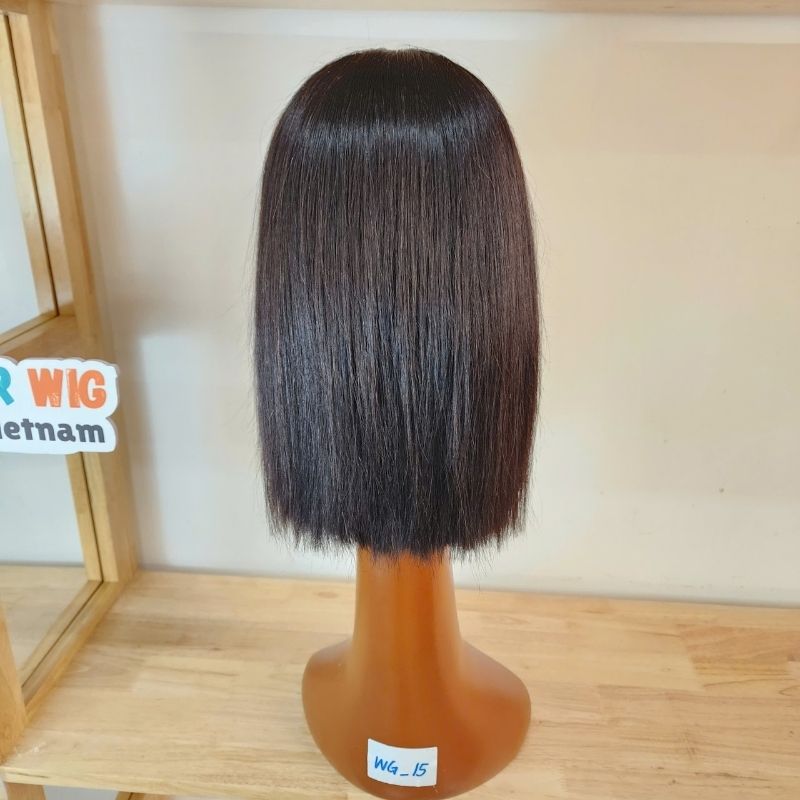 14-inch straight bob lace front wig