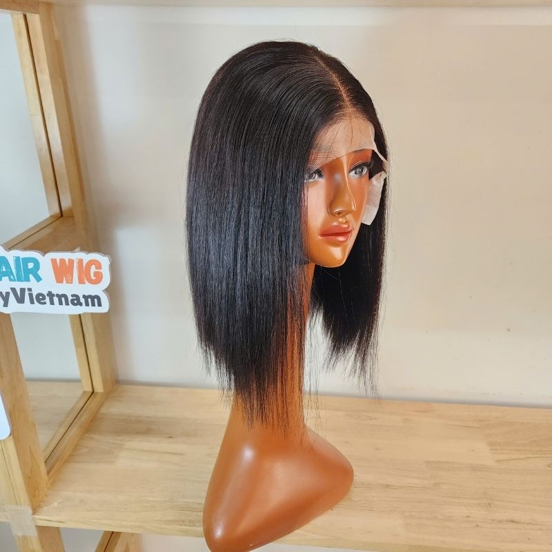14-inch straight bob lace front wig