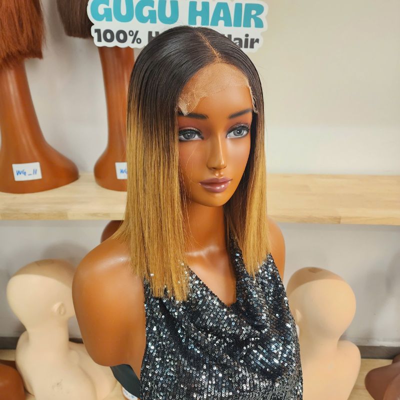 Ombre Highlight Bob Wig Human Hair HD Lace Closure 5x5 | GUGU HAIR 8 Ombre Highlight Bob Wig Human Hair HD Lace Closure 5x5