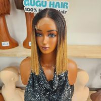 Ombre Highlight Bob Wig Human Hair HD Lace Closure 5x5