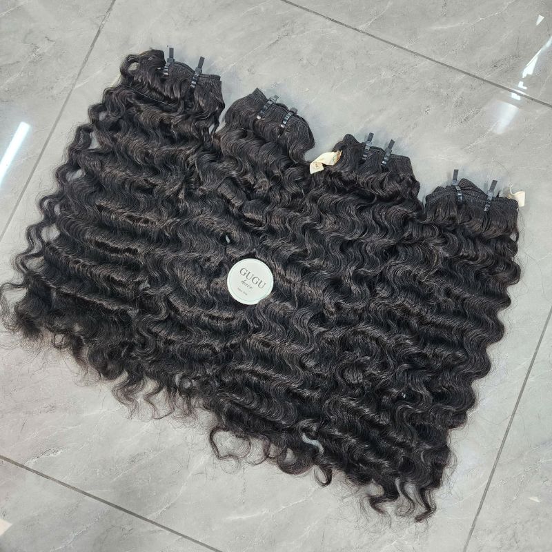 18 Inch Black Deep Wave Weft Hair Vietnamese Human Hair Extensions 5