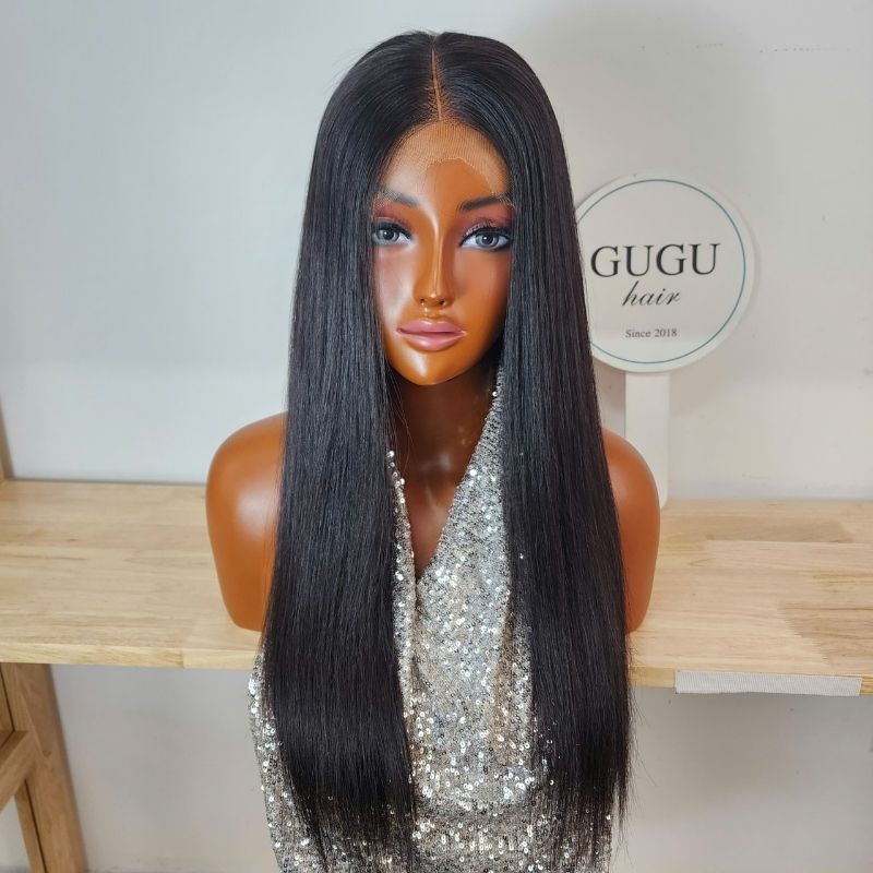 HD Lace Super Natural Bone Straight Glueless Closure Lace Wig