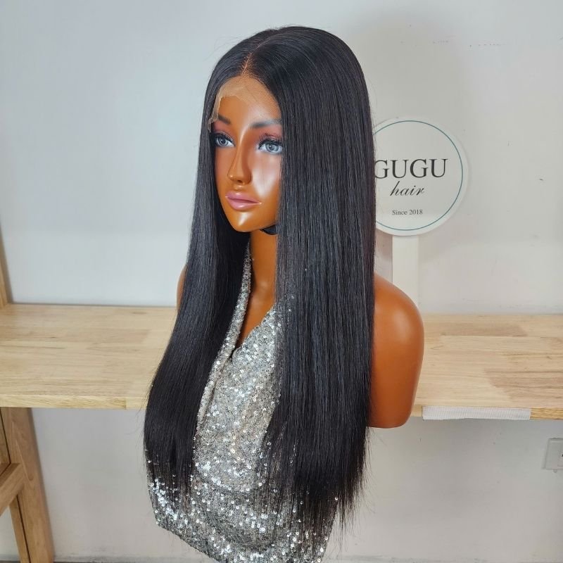HD Lace Super Natural Bone Straight Glueless Closure Lace Wig