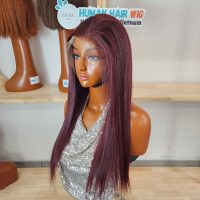 24 inch Burgundy Double Dawn Raw Human Hair Wig - Best Vietnam Human Hair Vendor