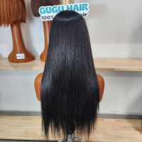 24 Inch Natural Black Bone Straight Bob Wig Transparent Lace Front Human Hair Wigs For Women Wig HD Lace Frontal