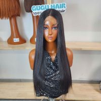 Best Super Natural Bone Straight Glueless Lace Closure Wig