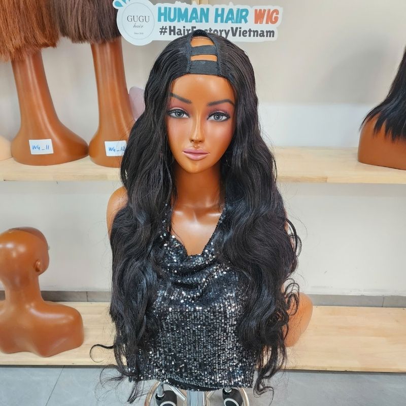 Vietnamese Hair 57 Body Wave Human Hair U Part Wigs for Black Women 28 inch Natural Black Color | Vietnamese Hair
