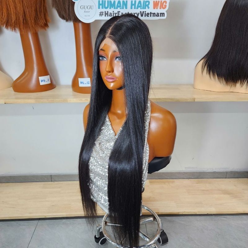 32 Inch Wig | Extra Long Human Hair Wigs Bone Straight 4X4 Lace Closure Wigs - Vietnamese Hair 8 32 Inch Straight Human Hair Wig For Black Women, Human Hair 180 Density