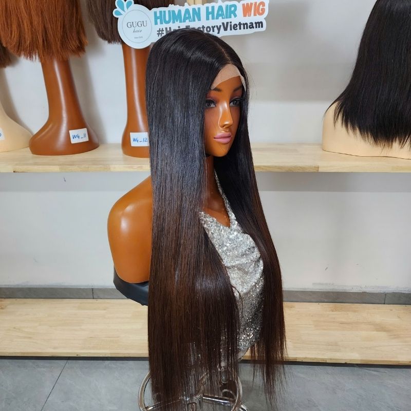 SDD Bone Straight Closure Wig - Ombre Brown 32 inch