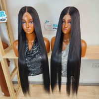 34 Inch Bone Straight 13x4 Lace Front Human Hair Wigs
