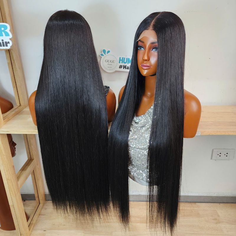 34 Inch Bone Straight 13x4 Lace Front Human Hair Wigs