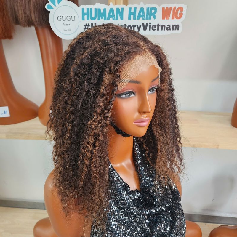 427 Highlight Burmese Curly Hair Bundles Human Hair Wig