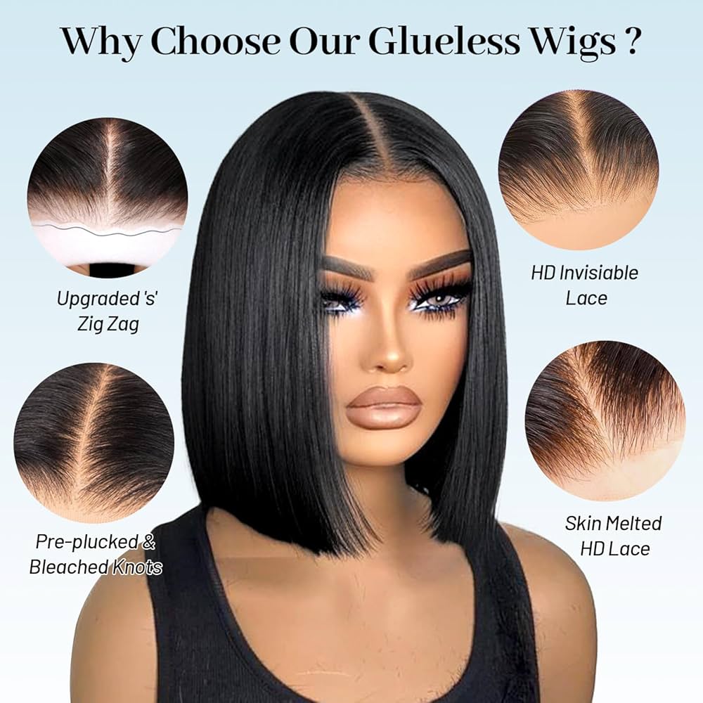 Glueless Bob Wigs – Ready to Wear, Beginner-Friendly & Natural Human Hair Styles