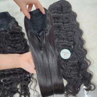 Black Pony-tail Human Hair Extensions Collection