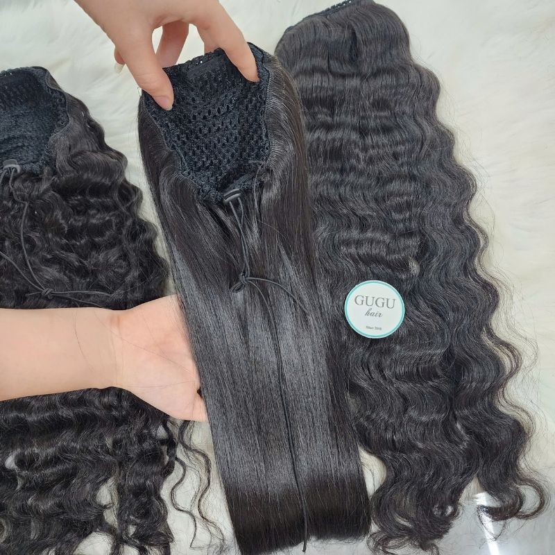 Black Pony-tail Human Hair Extensions Collection