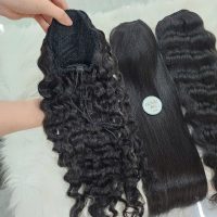 Black Pony-tail Human Hair Extensions Collection