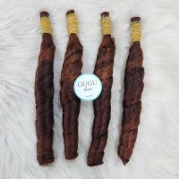 Orange Brown Spring Curly Bulk Hair Extensions