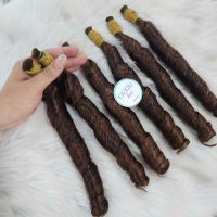 Chocolate Brown Spring Curly Bulk Hair Extensions