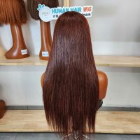 Chocolate Brown Straight Human Hair Lace Front Wigs With Bangs Lace Human Hair Wigs Silky Stright 150% Density Glueless Hair Wigs