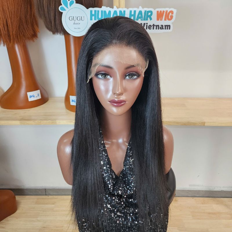 High Density 22 inch #1 Bone Straight Wig From Premium Vietnamese Hair Supplier