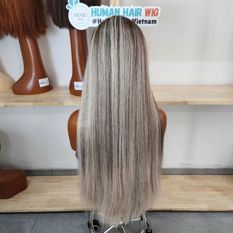 Long Length #613#60 Color Mix 13x4 Frontal Lace Raw Vietnamese Hair Wig