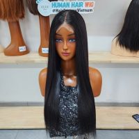 2x6 Closure Wig Layers Straight Glueless Human Hair Wig 24 Inch