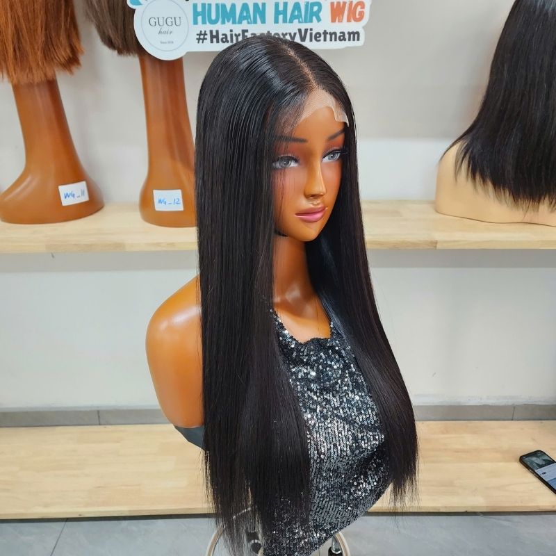 2x6 Closure Wig Layers Straight Glueless Human Hair Wig 24 Inch
