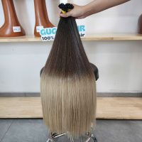 Luxury Espresso Melt Blonde Lush Straight I-tip From Best Raw Vietnamese Human Hair Extensions