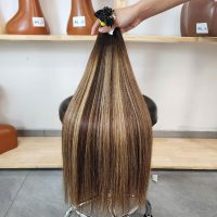 Multi-Tone Color Mix #4#27#613 Super Long Best Raw Human I-tip Hair Extensions