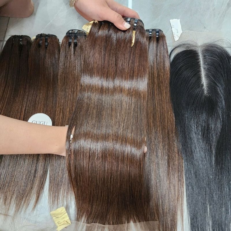 Top Wholesale Bone Straight Hair Brown Color 100% Vietnamese Human Hair