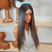 Wig Natural Brown Black Root HD Lace 24″ Full Volume Premium Quality Human Hair (2)