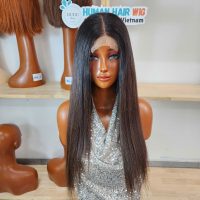 Wig Natural Brown Black Root HD Lace 24″ Full Volume Premium Quality Human Hair