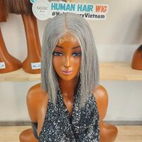 8 inch bob wig - gray best bob wig human hair