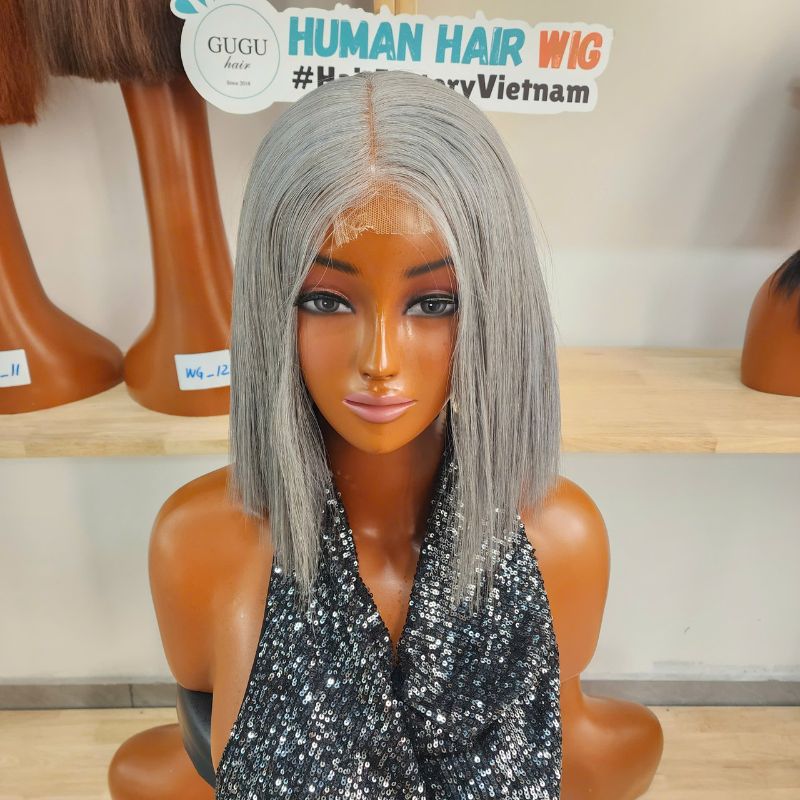 8 inch bob wig - gray best bob wig human hair