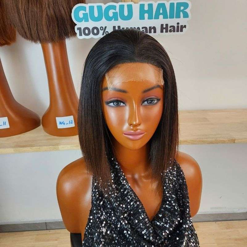 10 Inches Closure 4x4 Silky Bone Straight 180 Density Vietnamese Human Hair Wig 100% Dark Brown color Bob