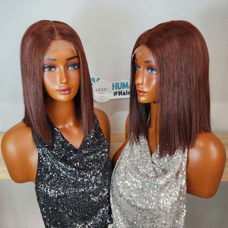 Best Human Hair Bob Wigs for Summer: Stay Cool and Stylish 4 12 Inch Brown Bone Straight SDD Bob Wig 3