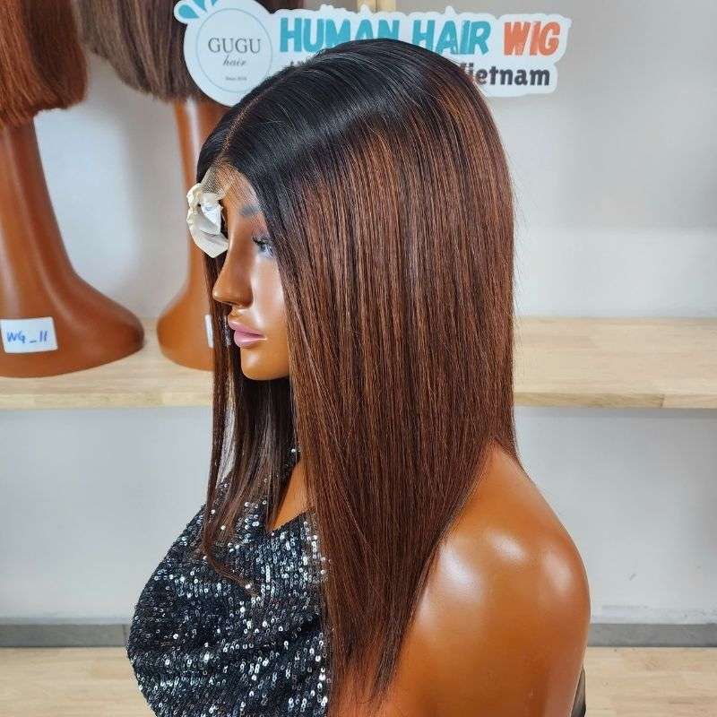 16 inch Ombre Color Human Hair Bob Wig