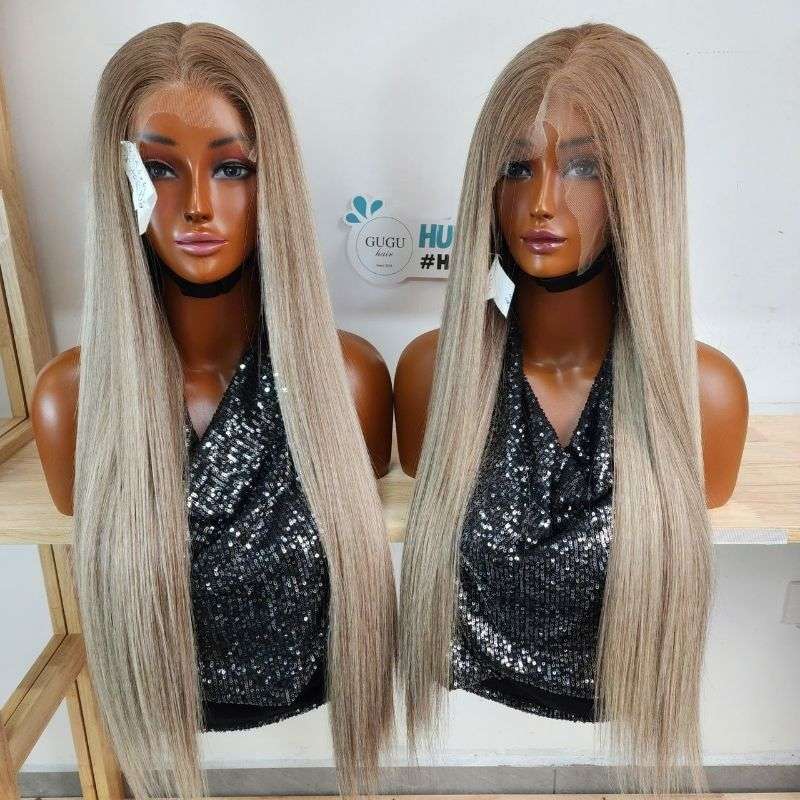 Trending Wigs Ombre & Highlight Color to Try This Year 5 Ash Blonde Highlight Human Hair Wigs 360 HD Lace Frontal Wig 13x4 Lace Frontal Human Hair Wig