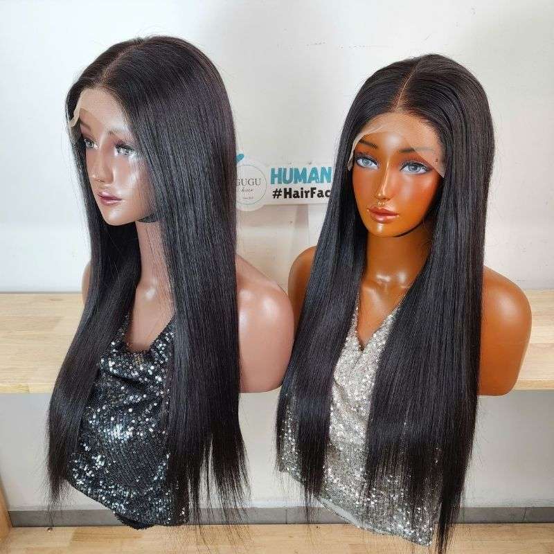 Best Wigs for Beginners: Affordable & Easy to Wear 3 22 Inch 5x5 Lace Frontal Black Bone Straight Human Hair Extensions