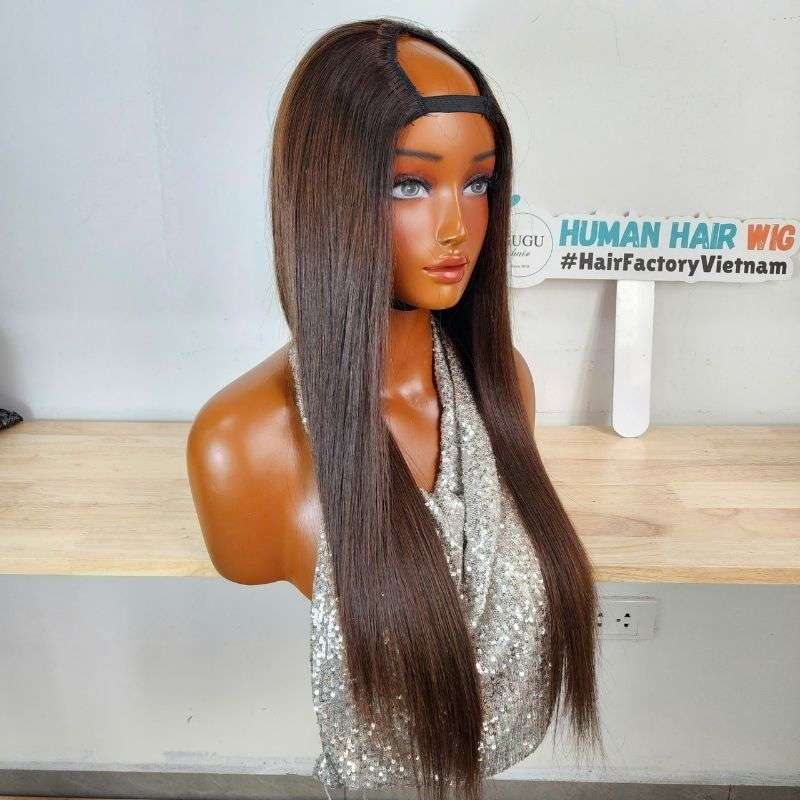 What Are Different Types Of Human Hair Wigs For Beginners? 8 28 Inch Brown U part Human Hair Wig 4