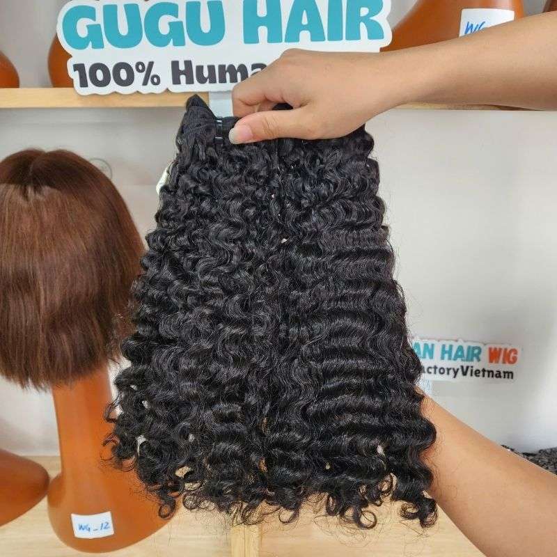 Black Deep Wave Human Hair Weft