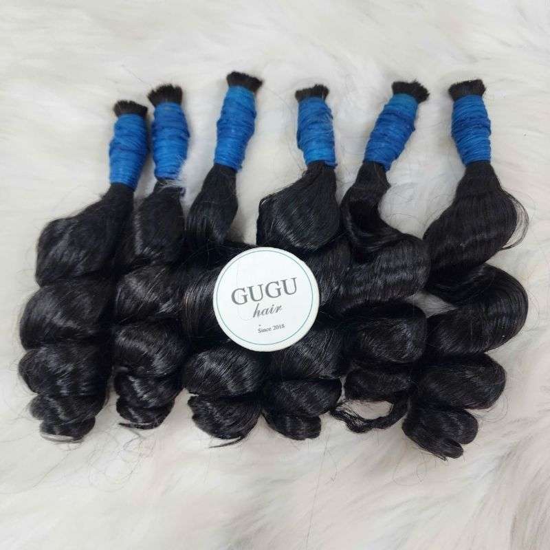 Black Loose Wave Human Bulk Hair Extensions