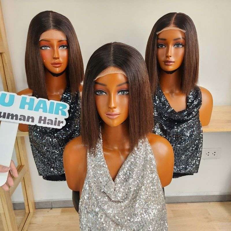 Bob wigs ombre color Lace frontal closure human hair wig