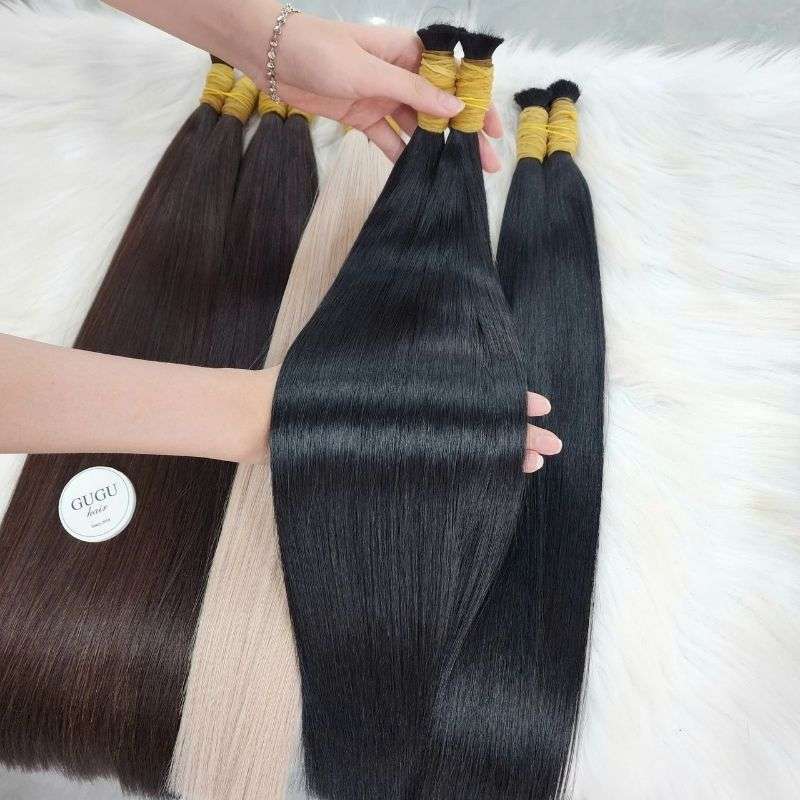 Get premium Bone Straight Brazilian Human Hair for braiding extensions