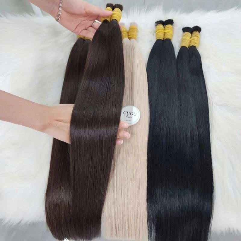 Silky bone straight braiding hair 22" brown color