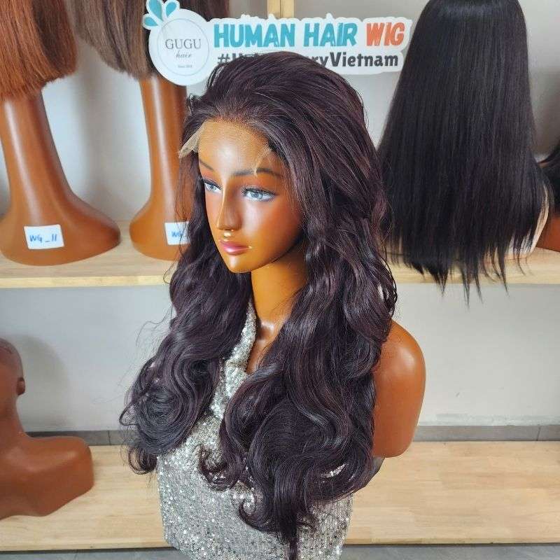 Wholesale 4x4 HD Lace Frontal Wig 99j Burgundy Water Wave Lace Front Wig 99j Burgundy Color Preplucked Human Hair Wig