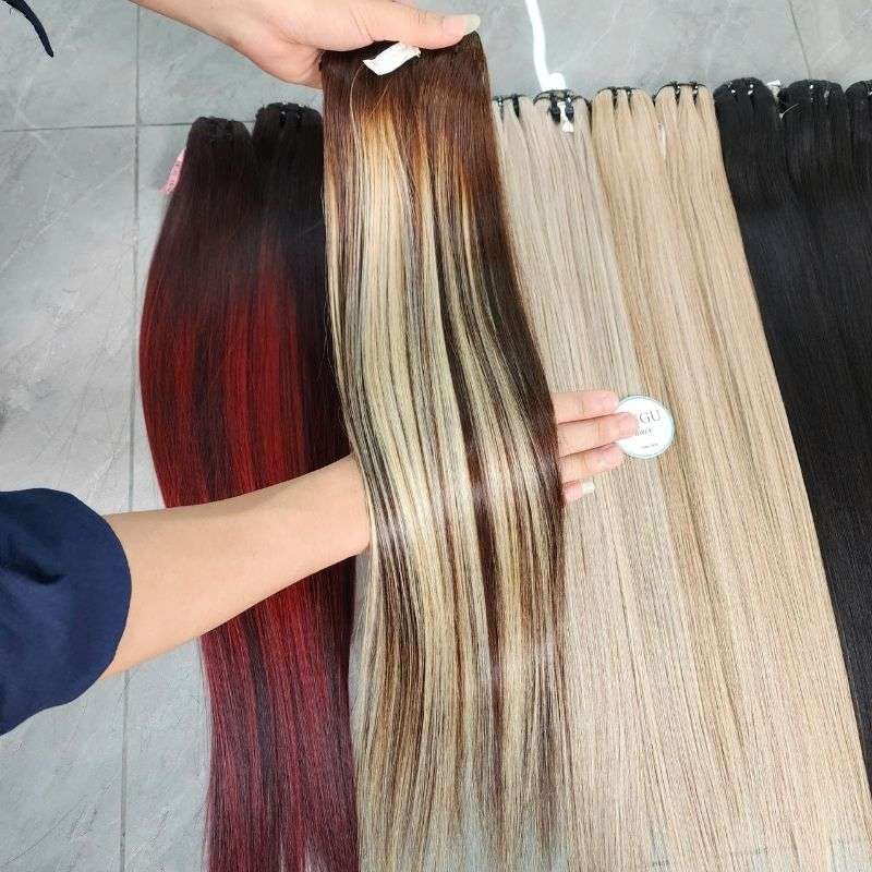 Luxury Color Mixed Bone Straight Weft Hair Extensions