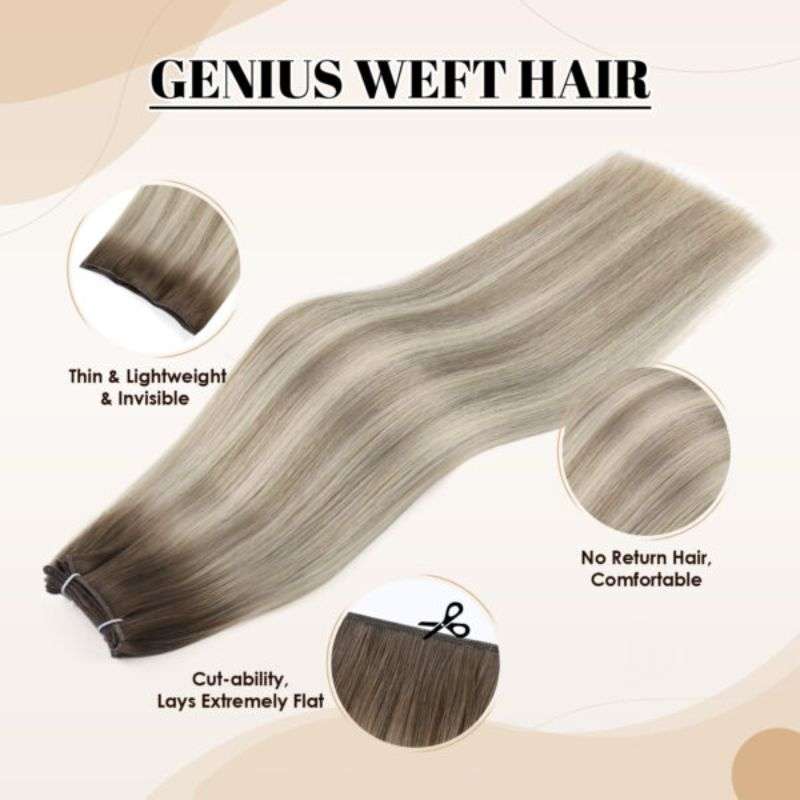 Genius Weft Human Hair Extensions – Seamless, Lightweight & Luxury Quality 8 Genius Weft Human Hair Extensions