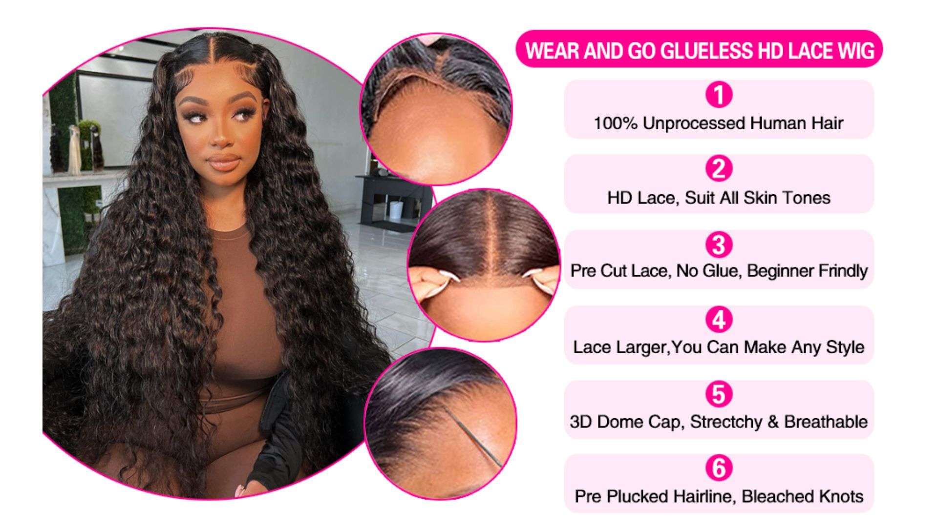 Glueless HD Lace Wigs Collection